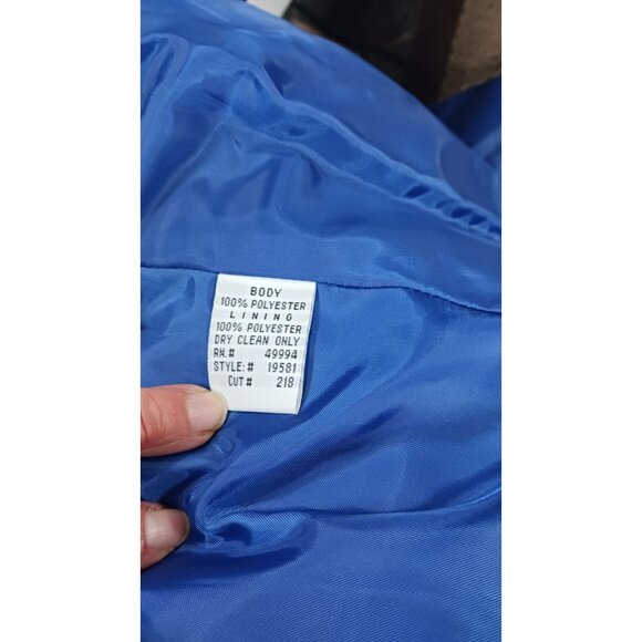 R & M Richards by Karen Kwong Outfit Skirt Jacket Size 20WP Blue 100% Polyester - Picture 6 of 9